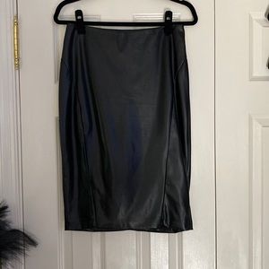 Lulu’s black faux leather pencil skirt